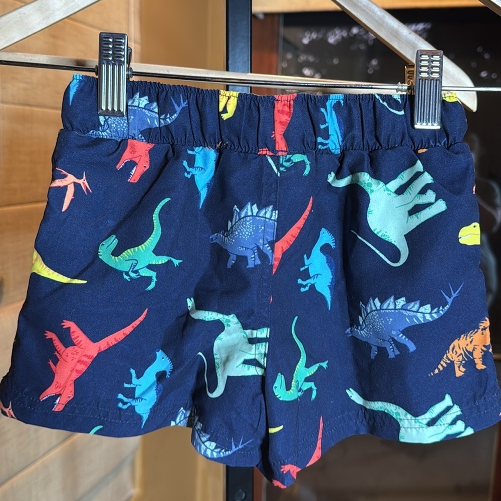 NWOT Tucker & Tate Navy Multi Dinosaur Swim Trunks Size 2 - Picture 4 of 7